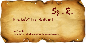 Szakáts Rafael névjegykártya